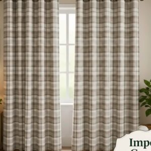 Imported Check Curtain - Sand
