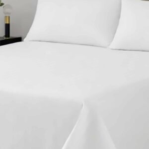 Gul Ahmed White Stripe Satin Bed Sheet