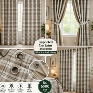Imported Check Curtain - 60x90